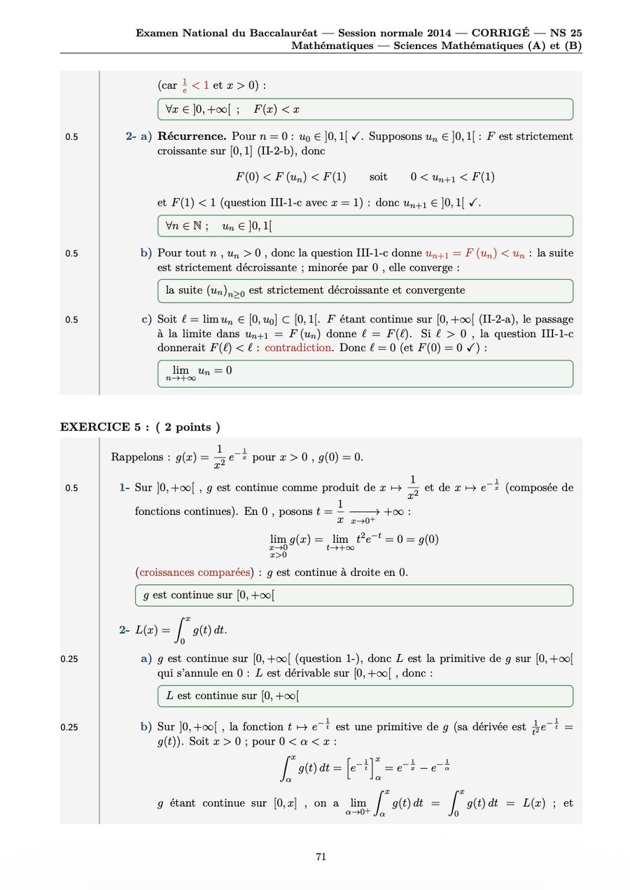 Extrait : correction détaillée 2014